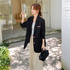现货！黑色休闲小西装外套女春秋气质小众西服2C325-501P145K208，女装西装，2C325