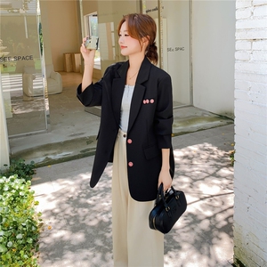 现货！黑色休闲小西装外套女春秋气质小众西服2C325-501P145K208图片