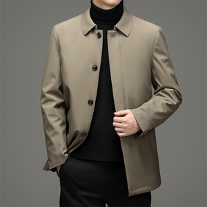 羽绒服中年男常规款冬季商务休闲翻领外套新款DFLDY16001-P245图片