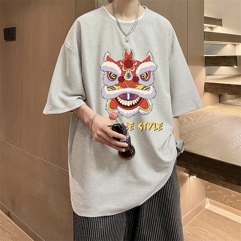 华夫格t恤男短袖男大码五分袖酒店风HT73185-P22,男装T恤,电商A040