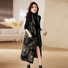 中长款百搭上衣女2022春夏新款长袖时尚宽松显瘦衬衫女，女装马甲，素月