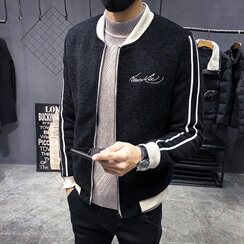 加绒加厚蜈蚣纱刺绣韩版修身夹克外套C301-JK68-P115，男装夹克，电商C301
