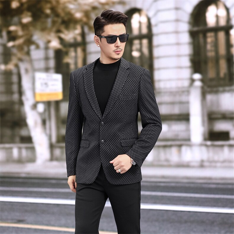 男士千鸟格小西装厚料小格子西服外套6103P165，男装西服套装，电商D225-1