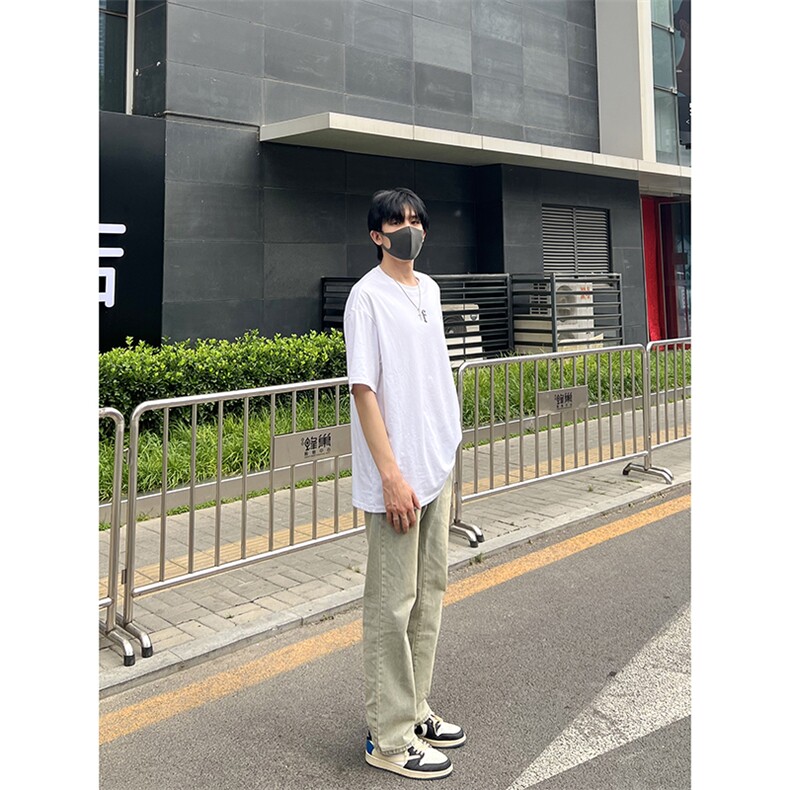 B221美式ins高街小众百搭纯色微喇牛仔裤LK22087-P55控78,男装牛仔裤,电商B221