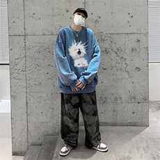 美式潮牌重磅水洗做旧连帽卫衣力推大码男XZ517A-2-Y7752-P58，男装卫衣，星座517A-2