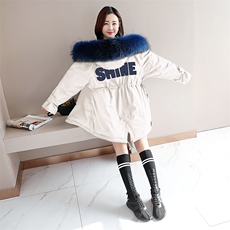 棉服韩版休闲显瘦字母冬装外套棉衣女短款加厚保暖短款潮，女装棉衣/棉服，曼娅璐