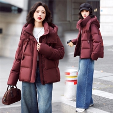 新标90白鸭绒短款羽绒服女2025年冬季新款立领连帽羽绒服，女装羽绒服，鑫源服饰