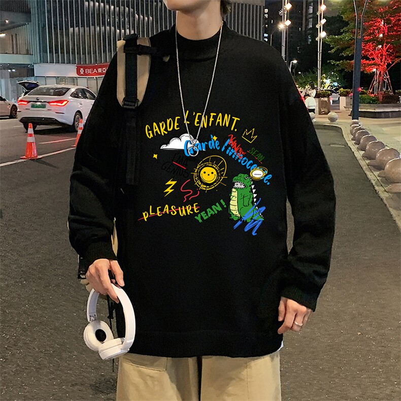 M18219-P45加绒款-P65半高领毛衣男士大码针织衫男毛线衣男,男装针织衫/毛衣,电商A040