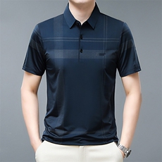 夏季男士短袖POLO衫休闲商务2023新品T恤中年爸爸装上衣P024-P30，男装Polo衫，星座1402-2