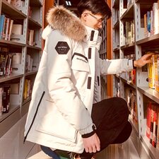 电商B2472020冬季新款加厚羽绒服带毛领可脱卸外套潮8916，男装羽绒服，电商B247