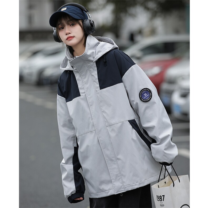 秋季新款拼接户外男士外套潮流工装夹克连帽潮流A266-JK9236-P80，男装夹克，电商A266
