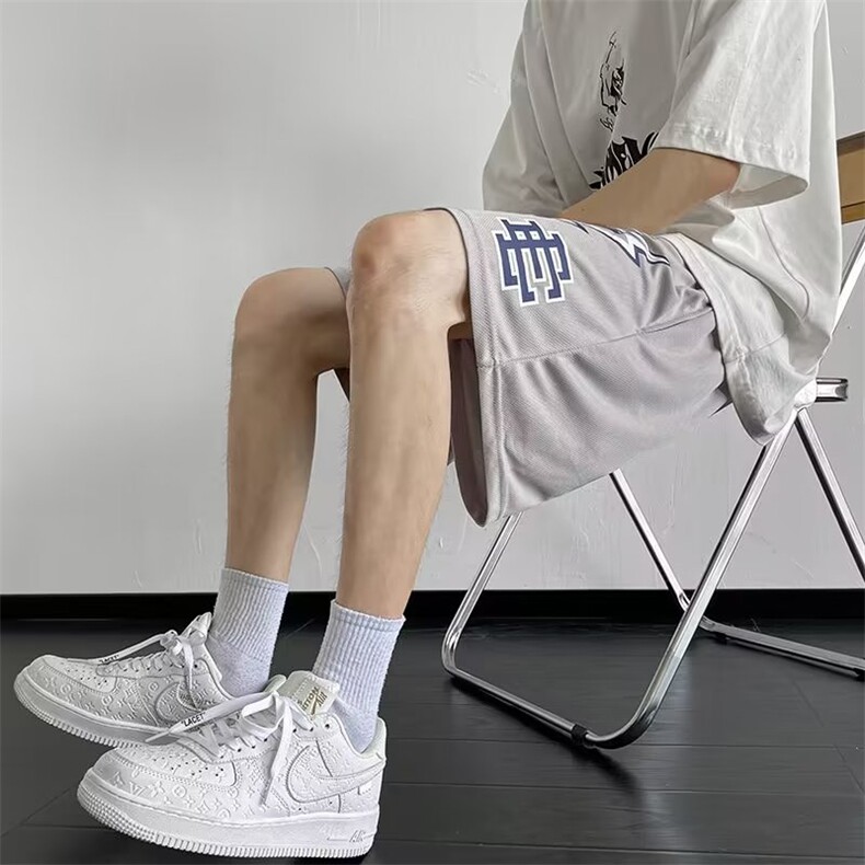 美式篮球运动小短裤闪电印花男不过膝四分裤子D1066P25,男装休闲裤,星座1116-2