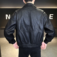 大货加绒加厚宽松潮牌美式飞行员男装皮衣外套C317-J331-P185，男装皮衣，电商C317