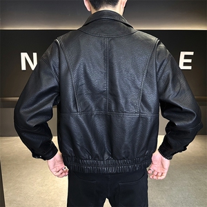 大货加绒加厚宽松潮牌美式飞行员男装皮衣外套C317-J331-P185图片