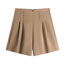 西装短裤女夏季薄款显瘦小个子休闲宽松褶皱五分阔腿A字裤子，女装短裤/热裤，梦白服饰厂