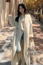 30%绒高级简约纯色精致大气经典大衣，女装双面呢大衣，乾庄羊绒