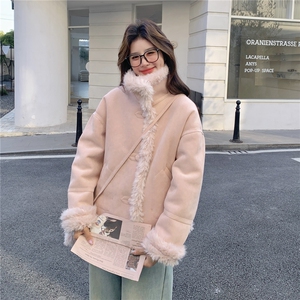 冬装新款粉色皮毛一体休闲款2C092-99897-P195-K298图片