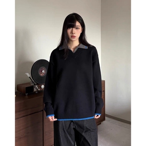 日系简约潮流百搭气质流行ins新款原宿长袖毛衣时尚文艺慵懒图片