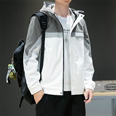工装外套男潮牌拼接撞色春秋新款连帽上衣服潮流夹克DS935T，男装夹克，电商A102