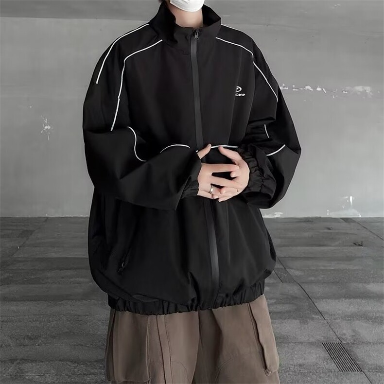 新款冲锋衣外套男宽松休闲工装夹克美式软壳机能风衣服W82/P64,男装夹克,星座506