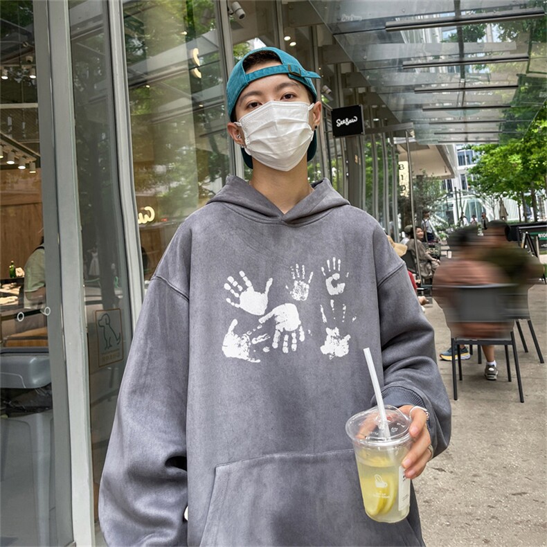 23/秋季360G麂皮绒印花宽松休闲连帽卫衣JWY3271P50控69,男装卫衣,电商B370