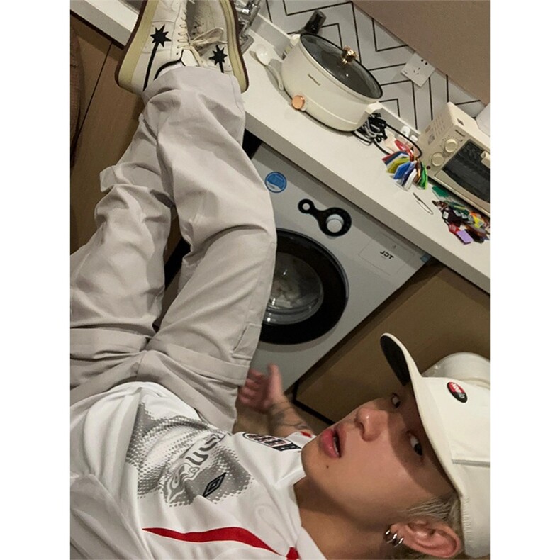 美式复古运动t恤男女夏季新款撞色拼接球衣风v领短袖设计感宽松潮,男装T恤,星座506A