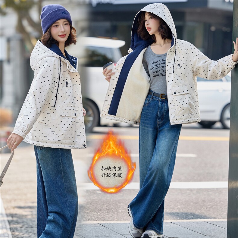 2026年冬季休闲加绒新款外套，女装短外套，红依一坊