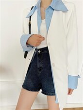 【现货】秋季新品，假两件西装，女装西装，F/TU