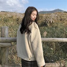 2021羊羔毛棉衣拼接宽松短外套287-F831-P165-K258现货，女装棉衣/棉服，浙宝287