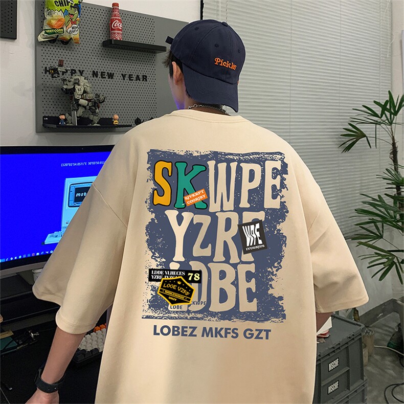 量大优供视频220克美式短袖t恤T2922得物直播有280克品质,男装T恤,电商A486