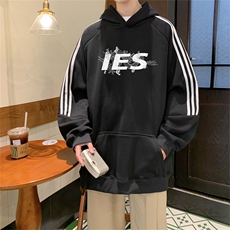 美式三杠条纹复连帽卫衣秋冬男女宽松长袖SWY2477-P55控8850棉，男装卫衣，电商B370