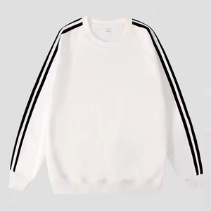 2025年秋季时尚百搭通勤加厚三叶草同款三杠圆领卫衣，男装卫衣，宏恒