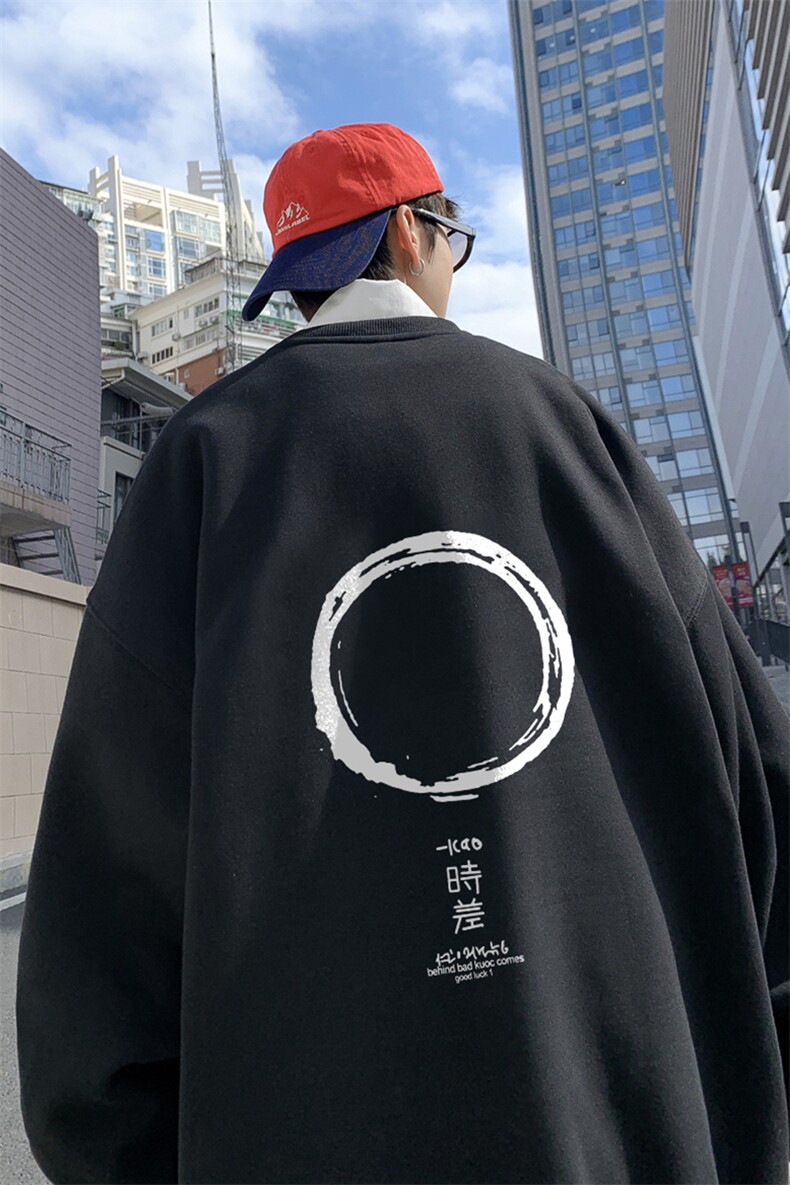 ！直播品质重磅宽松大码港风时差印花圆领卫衣WY17-特p28,男装卫衣,星座508（原C305）