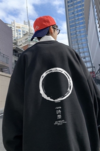 ！直播品质 重磅宽松大码港风时差印花圆领卫衣WY17-特p28图片