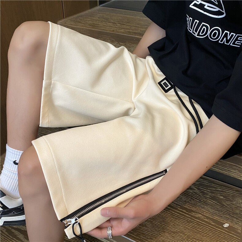 抖音品质夏季潮流拉链设计宽松休闲五分裤B315-K24060-p45控68,男装休闲裤,电商B315