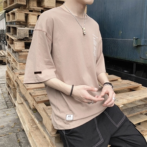 夏季男士短袖t恤休闲百搭5分袖打底衫潮流上衣服 DS345TP25图片