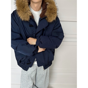 517A-8-Y95-P98毛领可拆卸牛角扣加棉高品质派克服情侣棉衣外套图片