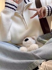 2025羊毛半拉链翻领舒适百搭简约秋冬新款保暖软糯，女装羊毛衫，莺澜羊绒