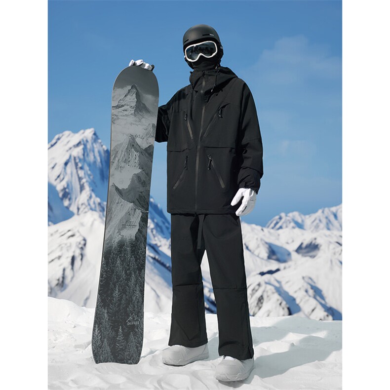 防水防风保暖滑雪服男女户外单板中性风套装M19+K1002J加绒-P255，男装休闲套装，电商A001-1