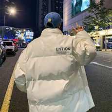 新款立领pu皮印花棉衣男秋冬季加厚面包服外套保暖棉服MY618-P115，男装棉衣，星座505-3