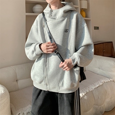 内景秋冬创意连帽卫衣男潮设计感休闲宽松外套WY00748/P55加绒P60，女装短外套，电商B316