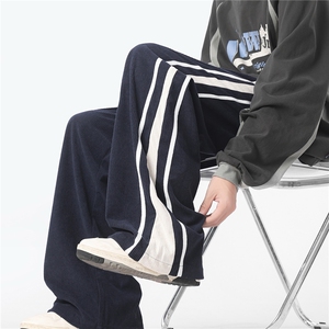哈喽潮牌卫裤男女潮牌美式直筒宽松垂感休闲运动长裤K6744-P49图片