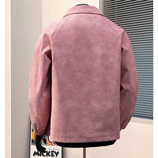 1美式复古飞机扣可拆卸胸针PU皮大码M-5XL夹克男JK77768P105控148，男装夹克，星座226-2