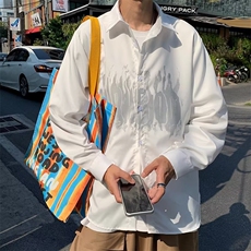 衬衫男韩版潮流刺绣字母高街帅气2023秋夏季ins宽松外套CY488-P33，男装衬衫，星座412-3