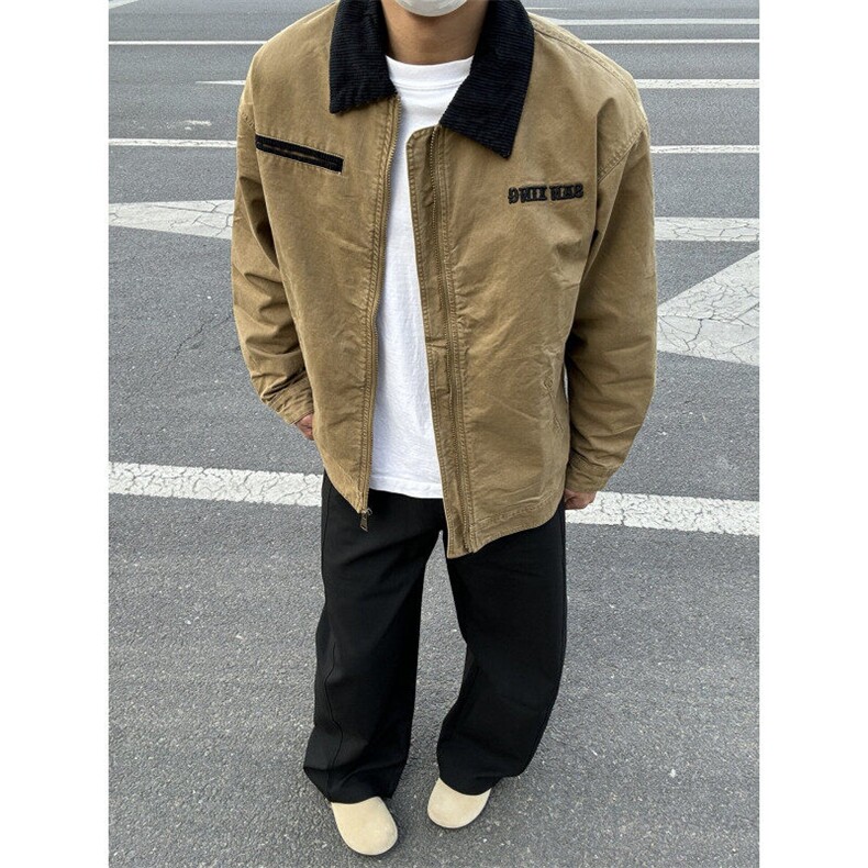 cleanfit哈灵顿工装夹克男款秋季正肩翻领棒球服底特律休闲短外套,男装夹克,星座1007（原301D）