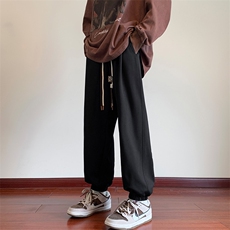 KP766P45美式潮流休闲裤男港风宽松直筒拖地裤束脚裤卫裤，男装休闲裤，星座1204-3