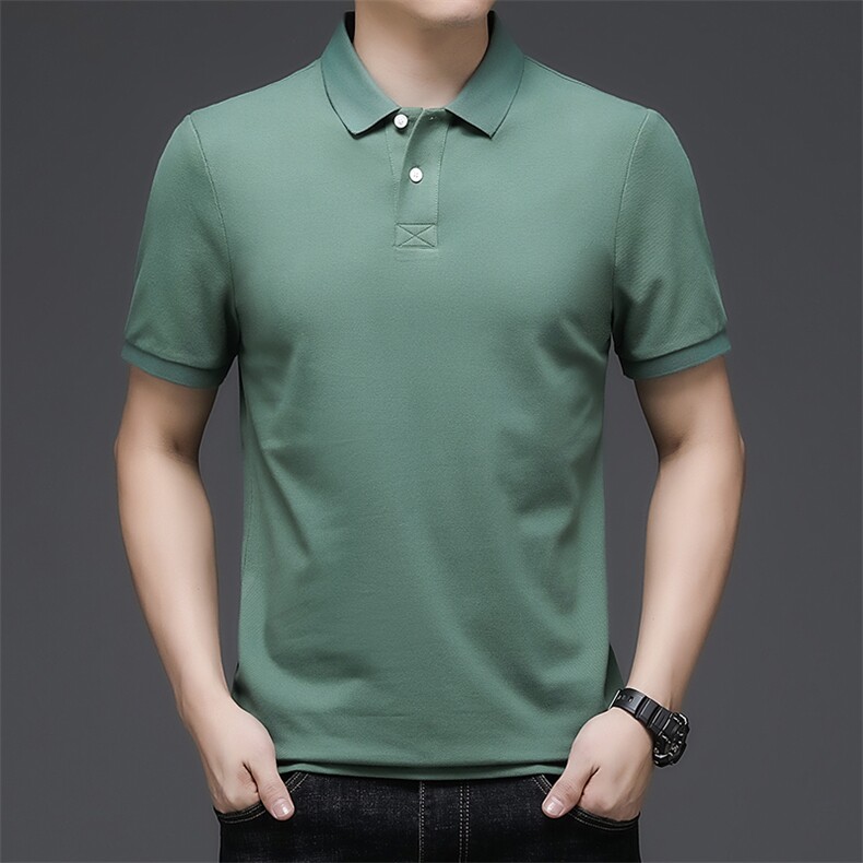 翻领百搭短袖2024年时尚商务上衣中年夏季宽松潮流T恤XY8850-P65，男装Polo衫，星座1105-3