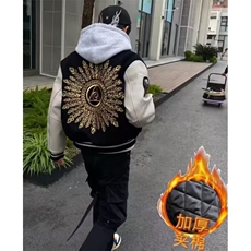 百搭慵懒时尚毛呢拼皮面料加绒刺绣高质量夹克日系潮流JA245，男装夹克，星座1116A（原606A-3）