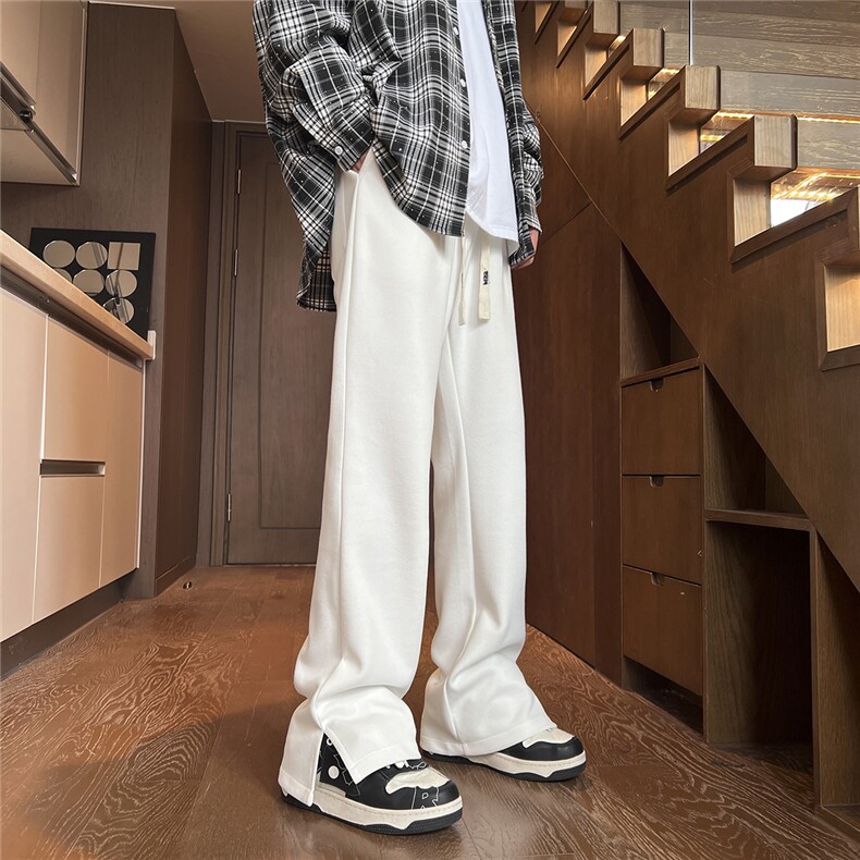 潮流裤脚开叉直筒卫裤纯色男女休闲裤212-2-DY76-特P40,男装休闲裤,星座808A-1