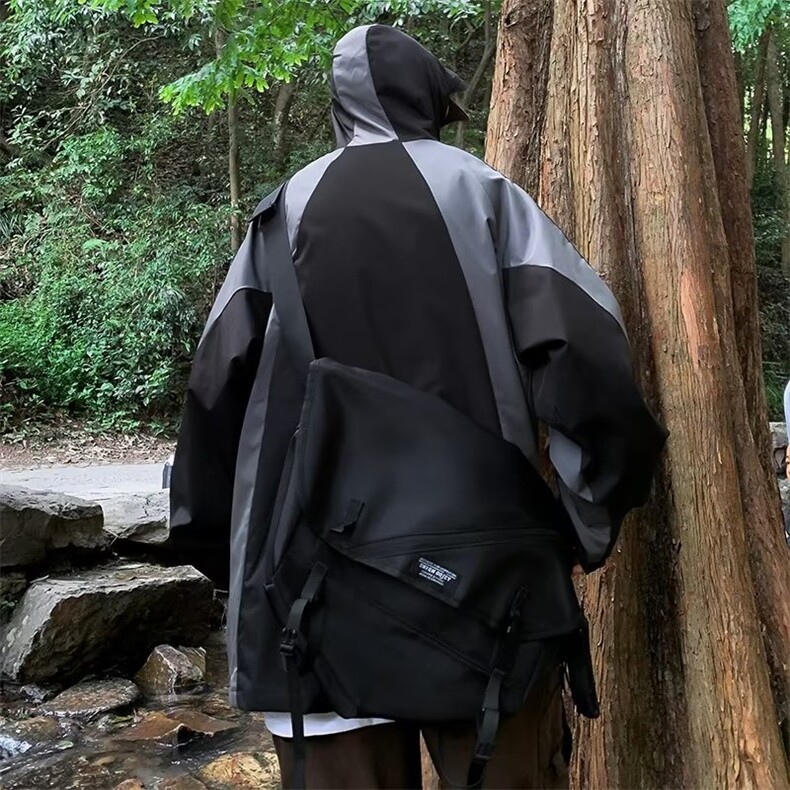 撞色拼接冲锋衣男春秋冬季宽松潮流小牛津防水工装连帽夹克外套,男装夹克,星座410-7